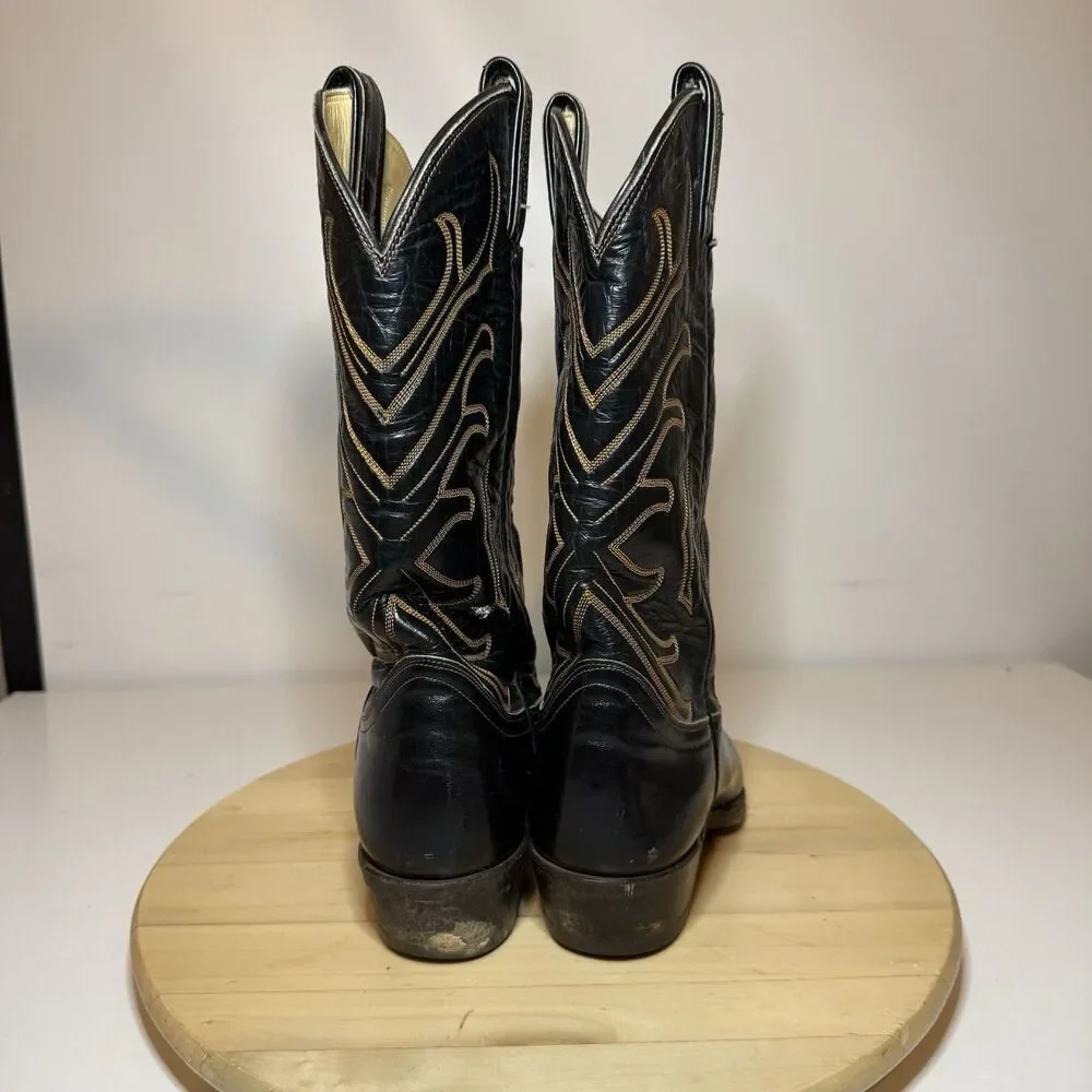 Vintage Pablo Escobar Tony Lama Men's Gold Label Cowboy Boots Size 7.5 D #8309